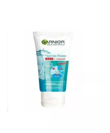 Garnier Gel scrub Face mask 3 in 1 with clay 150 ml - Buy Online on GoSupps.com