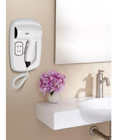 Puff Nast -wall hairdryer 1203V white 1.2 kW with socket 1405.033 - Buy Online on GoSupps.com