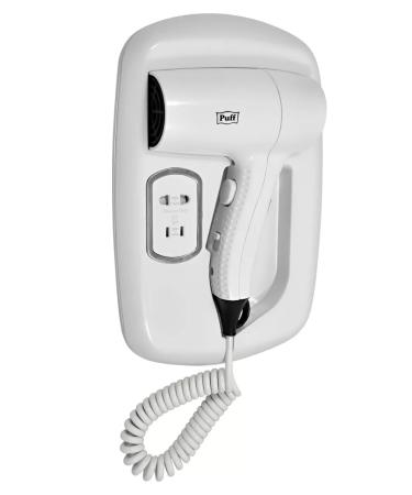 Puff Nast -wall hairdryer 1203V white 1.2 kW with socket 1405.033 - Buy Online on GoSupps.com