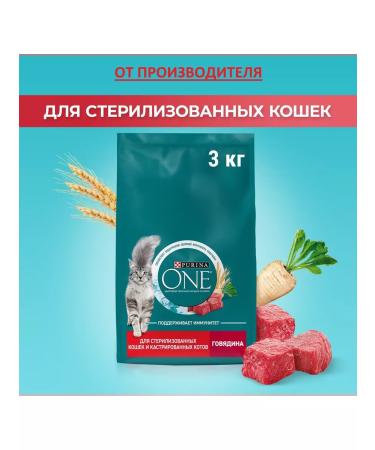 PURINA ONE Dry food for sterilized cats 3 kg of beef - Buy Online on GoSupps.com