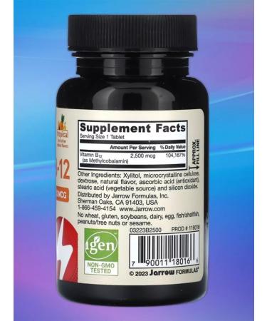 Jarrow Formulas Methyl B-12 100 chewing tablets - Buy Online on GoSupps.com