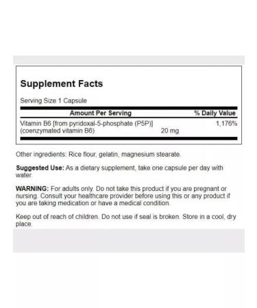 Swanson pyridoxal 5 phosphate p 5 p 6 - Buy Online on GoSupps.com