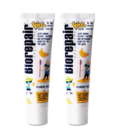 Biorepair KIDS toothpaste with banana extract 50 ml 2 pcs - Buy Online on GoSupps.com