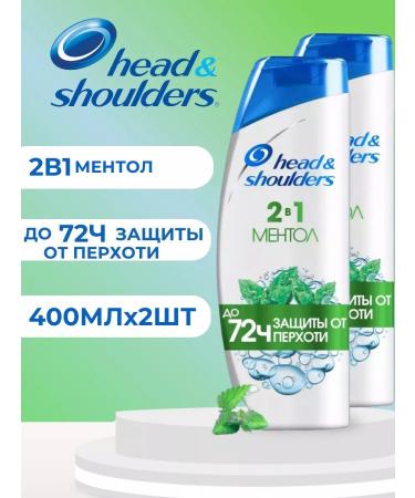 Head&Shoulders Hair shampoo 2B1 "Mentol" 2x400 ml - Buy Online on GoSupps.com