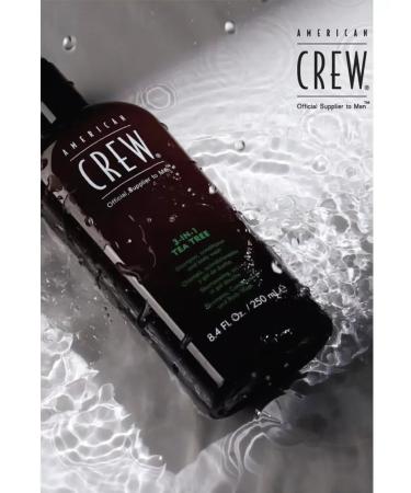 American Crew Tea Tree 3 in 1 shampoo air conditioning and shower gel 250 ml - Buy Online on GoSupps.com