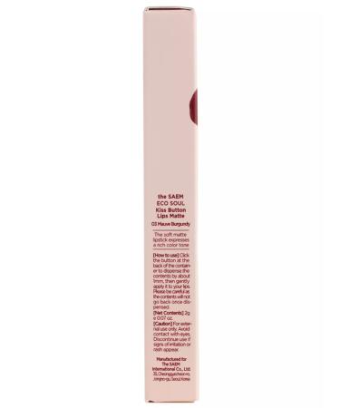 THE SAEM Lipstick matte 03 Mauve Burgundy - Buy Online on GoSupps.com