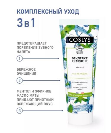 COSLYS A set of natural refreshing toothpastes "Mint" 100g 2 pcs - Buy Online on GoSupps.com