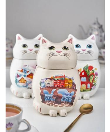 GET&JOY Black tea in a ceramic teapier cat-color city 680 ml - Buy Online on GoSupps.com