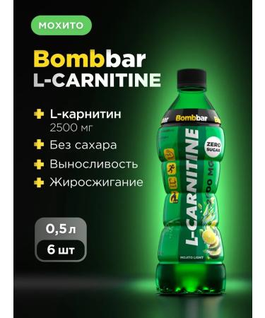 BombBar Drink l carnitine without sugar 2500 mg mohito 500 ml x 6