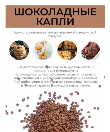 For Cake Thermostable drops of chocolate milk 4-6 mm 400 g - Buy Online on GoSupps.com