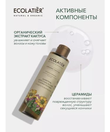Ecolatier Shampoo for dry hair smoothness Organic Cactus 250 ml - Buy Online on GoSupps.com