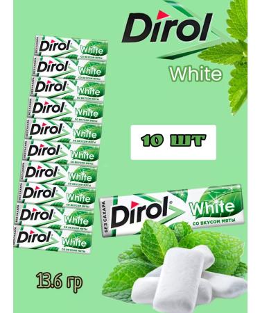 Dirol WHITE chewing gum with mint taste 10 pcs 13.6 g