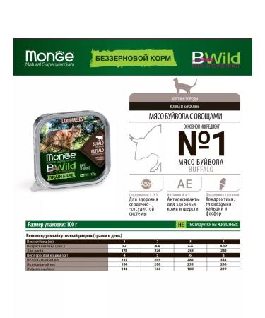 MONGE Paste for cats of large breeds with a buffalo 16 pcs. 100 g - Buy Online on GoSupps.com