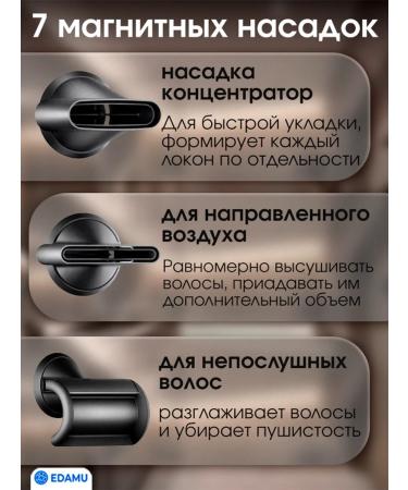 EDAMU Feng with nozzles for curls and curls 7 pcs - Buy Online on GoSupps.com