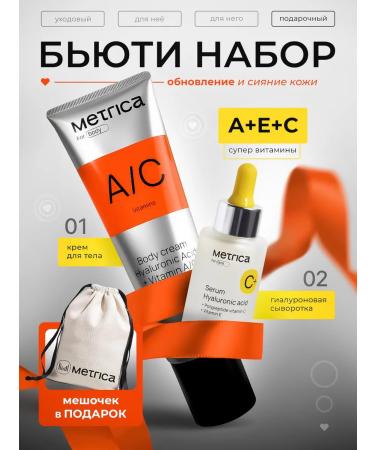 METRIC SKIN Cosmetics set hyaluronic serum and body cream