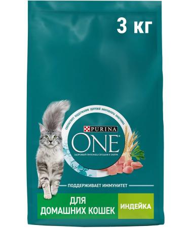 PURINA ONE Dry food for home cats turkey cereals 3 kg 4 pcs - Buy Online on GoSupps.com