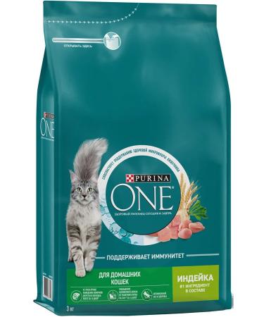 PURINA ONE Dry food for home cats turkey cereals 3 kg 4 pcs - Buy Online on GoSupps.com