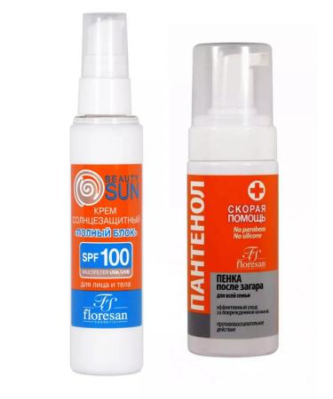 Floresan Sunscreen cream SPF 100 75ml foam after tan 150ml - Buy Online on GoSupps.com