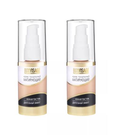 LUXVISAGE Tonal matting cream tone 02 light beige 35g 2pcs