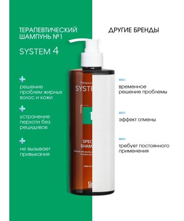 Sim Sensitive System 4 shampoo for oily hair and from dandruff No. 1 500 ml - Buy Online on GoSupps.com