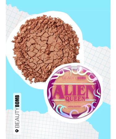Beauty Bomb Highlighter Alien Queen peach with a golden radiance of 6g - Buy Online on GoSupps.com