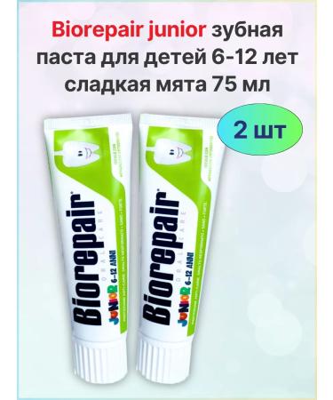 Biorepair Oral Care Junior toothpaste to children 6-12 years old sweet mint 75ml 2 pcs