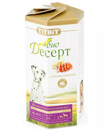 Titbit Bio-breeding treats mini-mini for dogs. With the liver