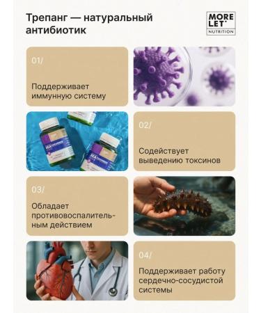 MORELET Trepang Far Eastern extract 60 plants. capsules - Buy Online on GoSupps.com