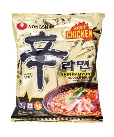 Asian food Nong -nong shin Ramen with acute chicken 4pcs x 120g Korea - Buy Online on GoSupps.com