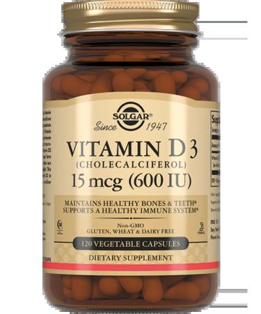 SOLGAR Vitamin D3 D3 600 IU 240mg 120 capsules - Buy Online on GoSupps.com