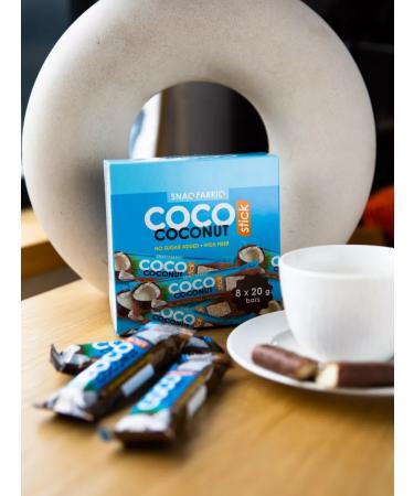 Snaq Fabriq Coconuts Coco Stick Bars without sugar 8pcs x 20g - Buy Online on GoSupps.com