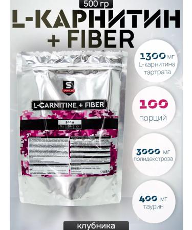 SportLine Nutrition L-Carnitine +Fiber 500g strawberries