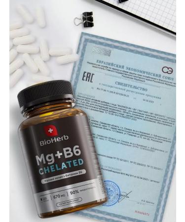 BioHerb Magnesium Helat with vitamin B6 240 capsules - Buy Online on GoSupps.com