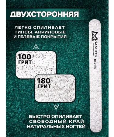 MANITA PROFESSIONAL Nail file straight 100 180 grit 500 pcs - Buy Online on GoSupps.com