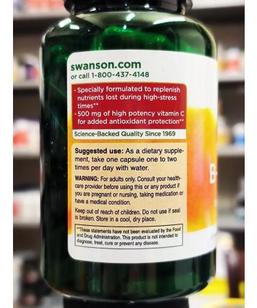 Swanson B-complex with vitamin C 100 capsules - Buy Online on GoSupps.com