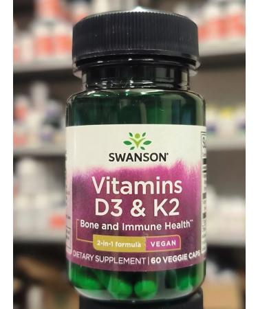 Swanson D3 and K2 60 plant capsules
