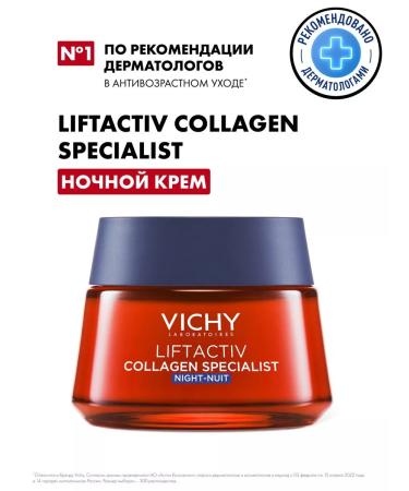 VICHY Vishi Lifactive Collagen Specialist Night Crem D Restores. skin - Buy Online on GoSupps.com