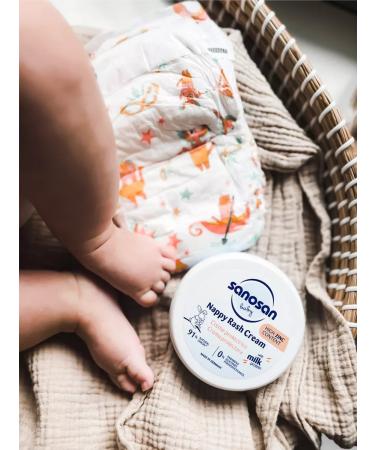 SANOSAN Cream from diaper rash protective with milk protein 150 ml - Buy Online on GoSupps.com