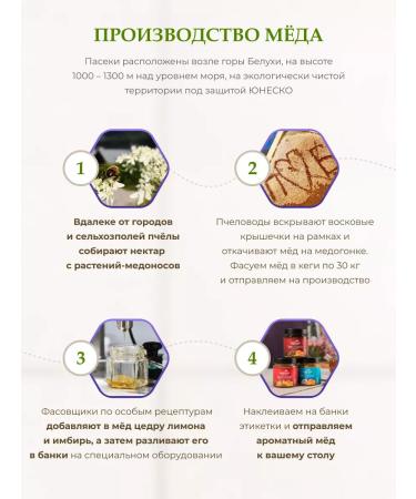 Belukha Foothills Mountains natural honey with ginger and lemon 240 g - Buy Online on GoSupps.com