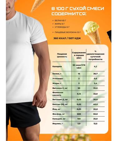 Energy life Protein cocktail pineapple 350g - Buy Online on GoSupps.com