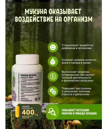 Mishina Apiary Fighting mukuna L - DOPA in capsules 60 pieces 500 mg - Buy Online on GoSupps.com