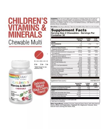 Solaray Kids Vitamins & Minerals 60T Multivitamins for children - Buy Online on GoSupps.com