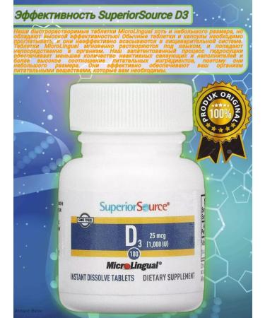 Superior Source Vitamin D3 25MCG 1000IU 100 tablets highly effective - Buy Online on GoSupps.com