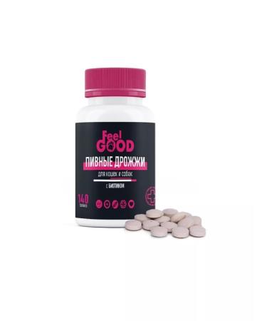 FeelGood Brewer's yeast with biotin and garlic for cats and dogs 140Tab - Buy Online on GoSupps.com
