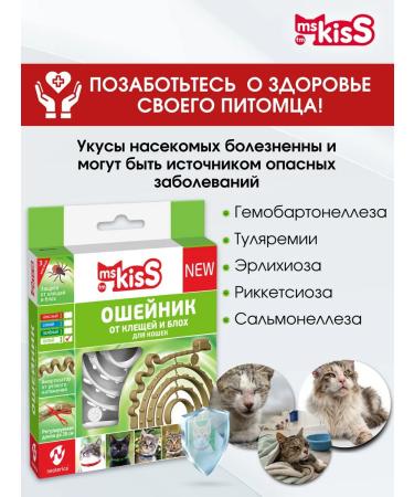 Ms Kiss Collar from fleas and ticks for cats white 38 cm - Buy Online on GoSupps.com