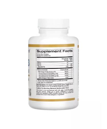 California Gold Nutrition Omega 3 fish oil 180 mg 100 capsules - Buy Online on GoSupps.com