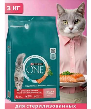 PURINA ONE Dry food for sterilized cats salmon 3 kg - Buy Online on GoSupps.com