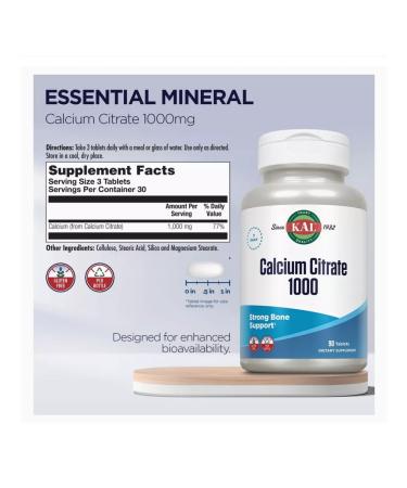 KAL Diet for bones and nails of calcium citrate 1000 mg - Buy Online on GoSupps.com