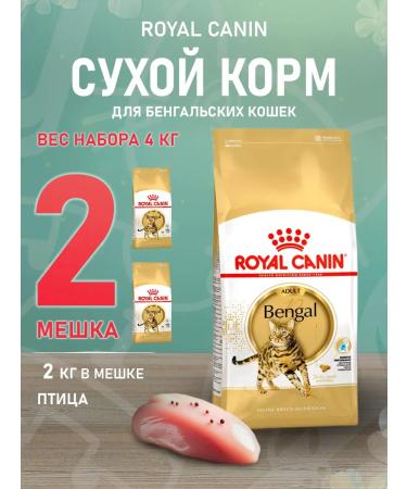 ROYAL CANIN Dry Bengal food for cats Bengal 2 kg 2 pcs