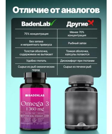 Badenlab Omega 3 capsules 1360 mg - Buy Online on GoSupps.com